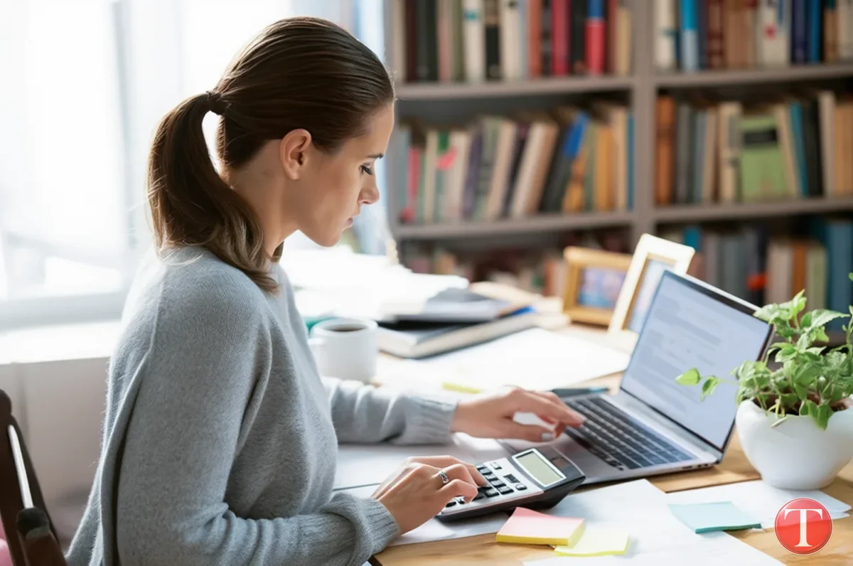 Texterin kalkuliert Preis für fertigen Content